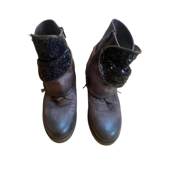 L’IDEA Brown Leather Boots with Sequins Size 39 - Picture 2 of 7